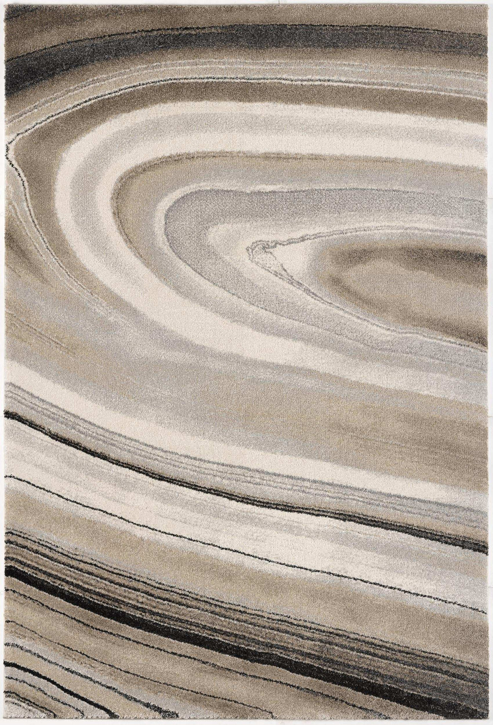 5' X 8' Cream and Tan Abstract Marble Area Rug - Homeroots - Flyclothing LLC
