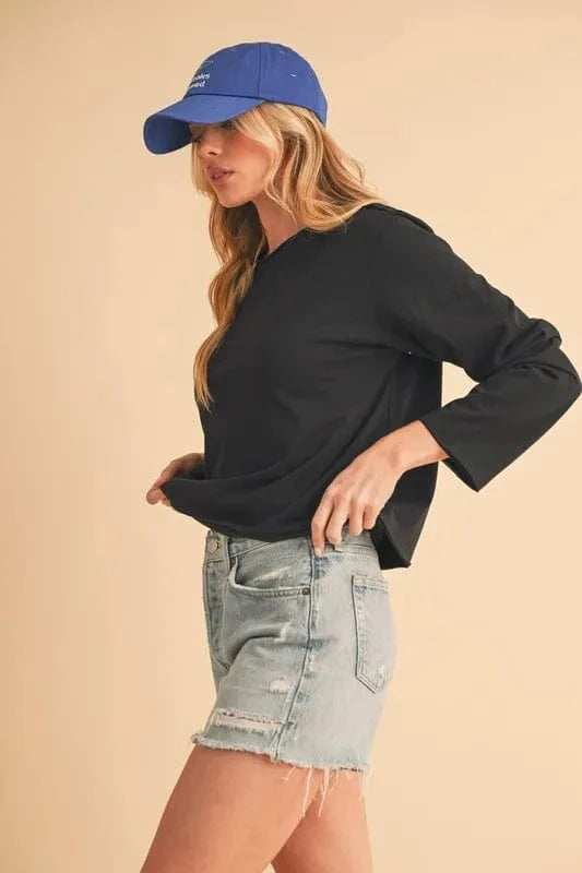 Aemi+Co Round Neck Long Sleeve T-Shirt - Trendsi - Flyclothing LLC