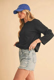 Aemi+Co Round Neck Long Sleeve T-Shirt - Trendsi