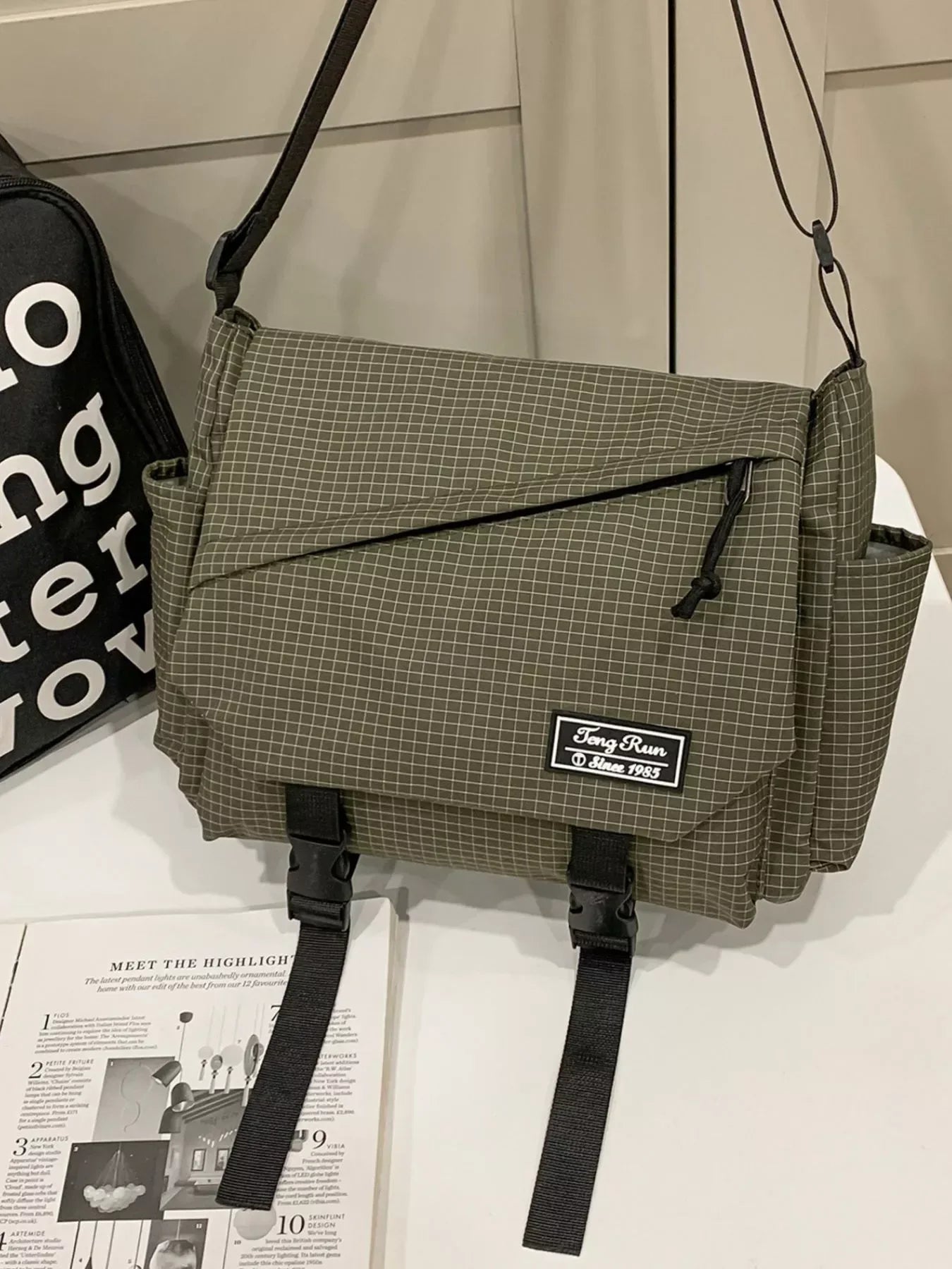 Plaid Buckle Flap Crossbody Bag - Trendsi - Flyclothing LLC