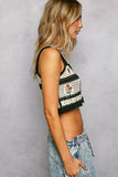 POL Floral Embroidered Cropped Crochet Cami with Scalloped Hem - Trendsi - Flyclothing LLC