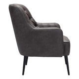 29" Black Faux Leather Tufted Arm Chair - Homeroots - Flyclothing LLC