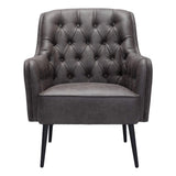 29" Black Faux Leather Tufted Arm Chair - Homeroots - Flyclothing LLC