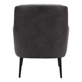 29" Black Faux Leather Tufted Arm Chair - Homeroots - Flyclothing LLC