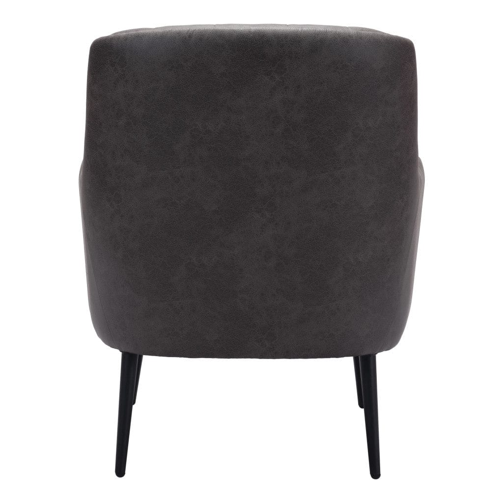 29" Black Faux Leather Tufted Arm Chair - Homeroots - Flyclothing LLC