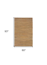 5' X 8' Brown Braided Jute Area Rug - Homeroots - Flyclothing LLC