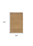 5' X 8' Brown Braided Jute Area Rug - Homeroots