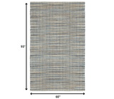 5' X 8' Blue and Ivory Hand Woven Area Rug - Homeroots - Flyclothing LLC
