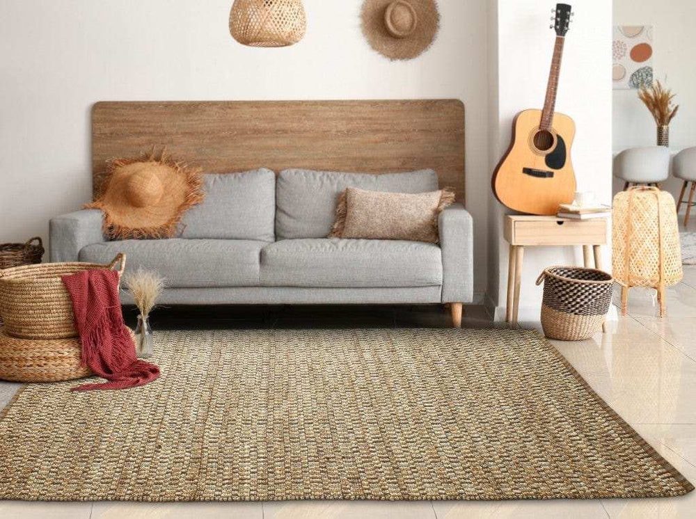 9' X 12' Tan Classic Interwoven Area Rug - Homeroots - Flyclothing LLC