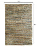 8' X 10' Teal and Natural Braided Jute Area Rug - Homeroots - Flyclothing LLC