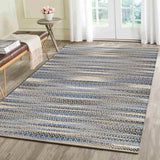 9' X 12' Round Navy and Tan Striated Area Rug - Homeroots - Flyclothing LLC