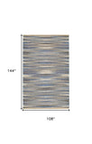 9' X 12' Round Navy and Tan Striated Area Rug - Homeroots - Flyclothing LLC