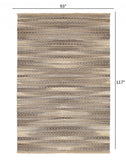 8' X 10' Gray and Tan Striated Runner Rug - Homeroots - Flyclothing LLC