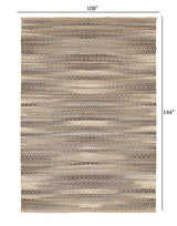 9' X 12' Gray and Tan Striated Runner Rug - Homeroots - Flyclothing LLC