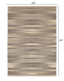 9' X 12' Gray and Tan Striated Runner Rug - Homeroots - Flyclothing LLC
