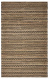 9' X 13' Tan and Black Intricate Striped Area Rug - Homeroots