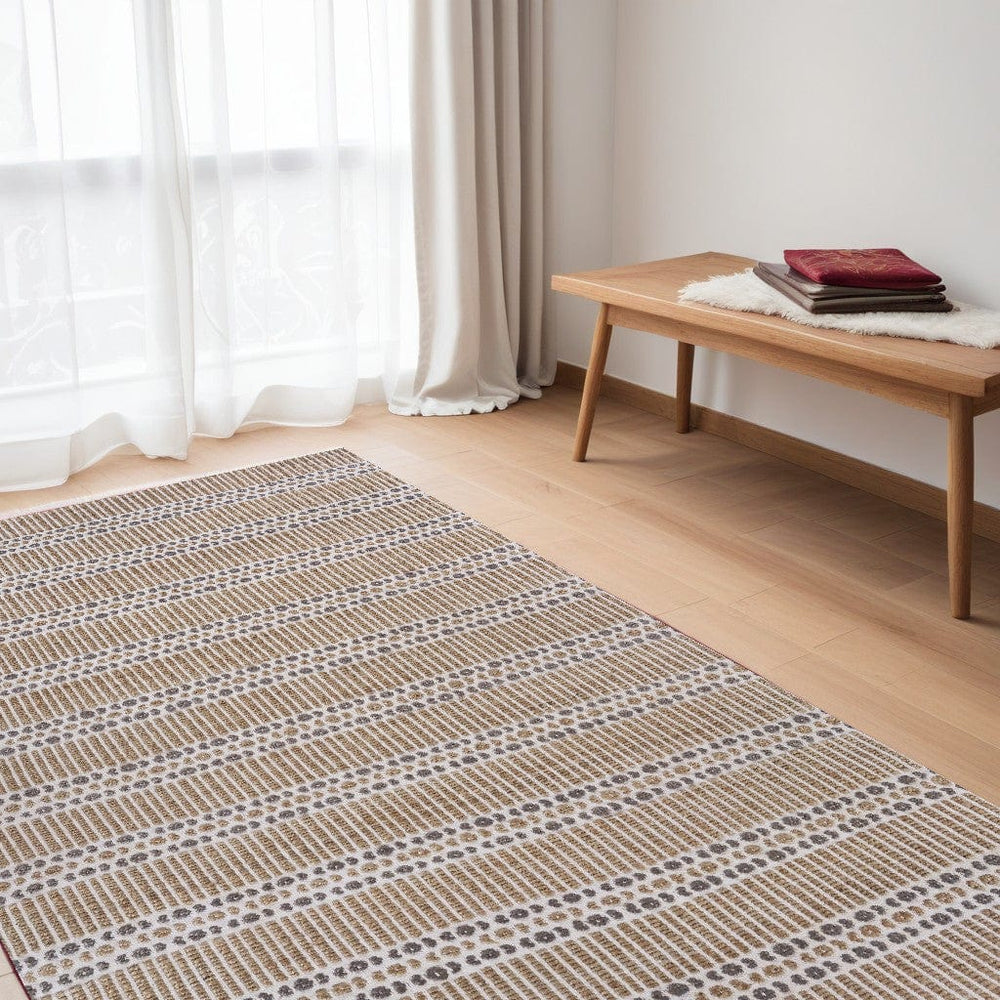 5' X 8' Natural Hand Woven Area Rug - Homeroots
