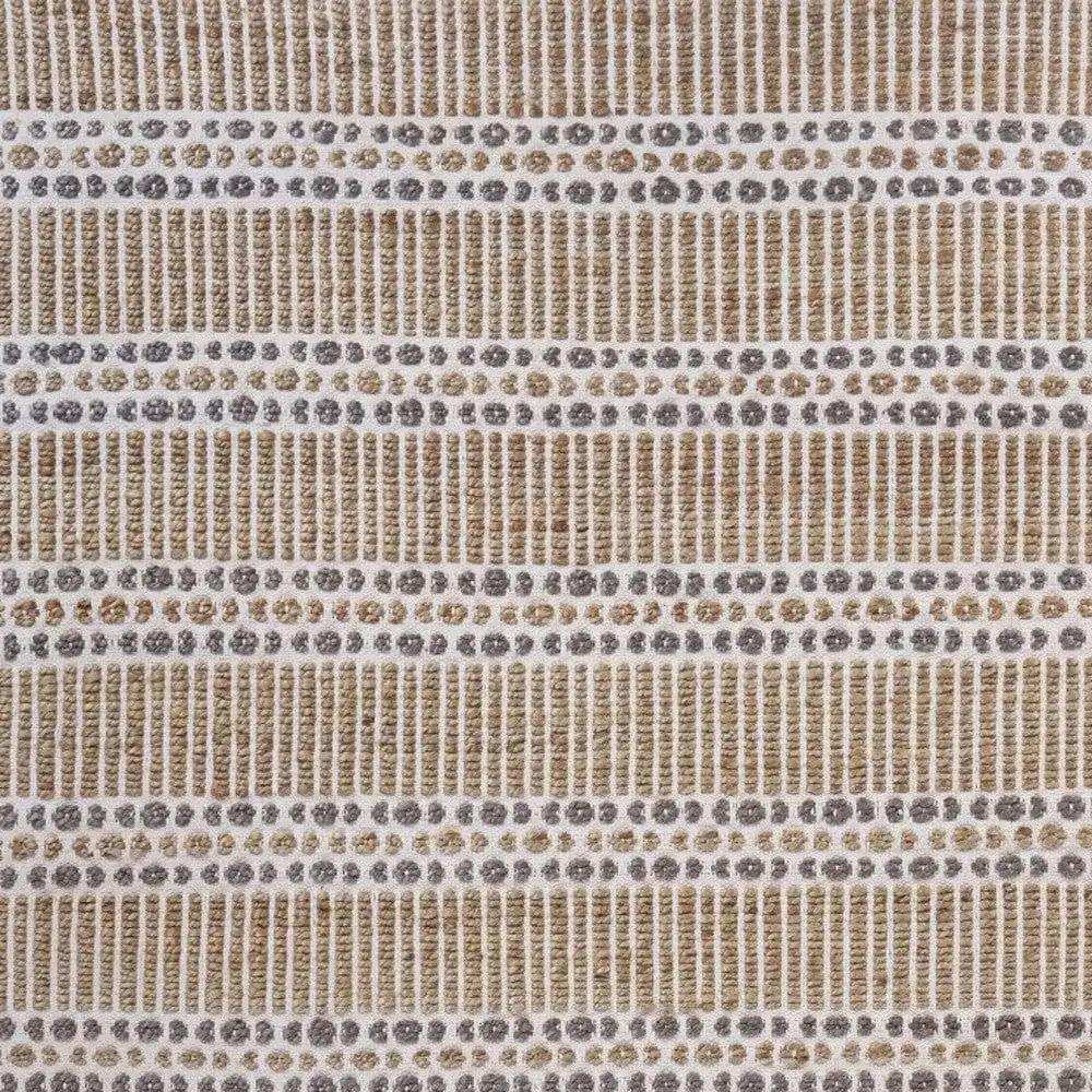 9' X 12' Tan and Gray Detailed Stripes Area Rug - Homeroots - Flyclothing LLC