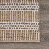 9' X 12' Tan and Gray Detailed Stripes Area Rug - Homeroots - Flyclothing LLC