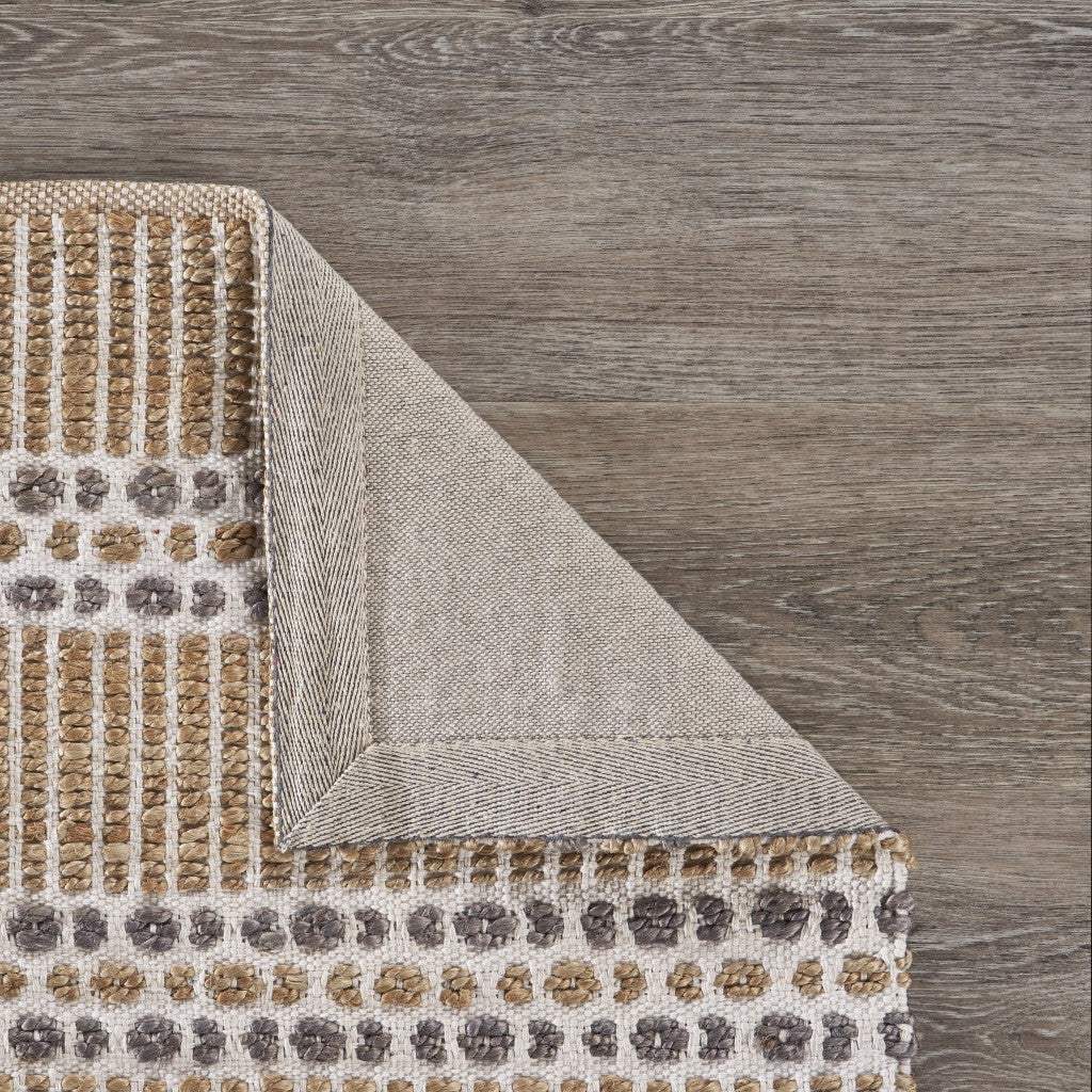 9' X 12' Tan and Gray Detailed Stripes Area Rug - Homeroots - Flyclothing LLC