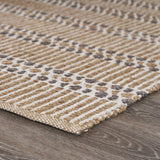 9' X 12' Tan and Gray Detailed Stripes Area Rug - Homeroots - Flyclothing LLC