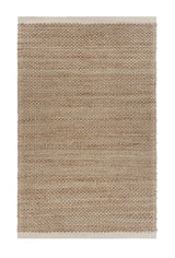 5' X 8' Tan and White Detailed Woven Area Rug - Homeroots - Flyclothing LLC