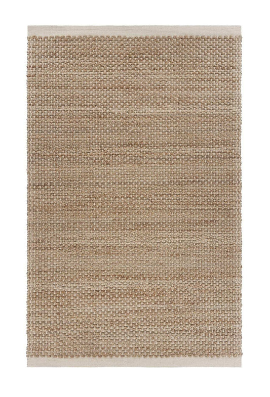 5' X 8' Tan and White Detailed Woven Area Rug - Homeroots - Flyclothing LLC
