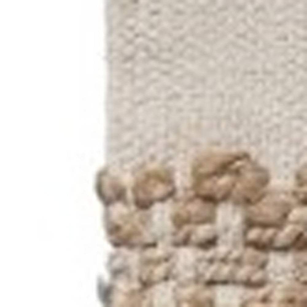 5' X 8' Tan and White Detailed Woven Area Rug - Homeroots - Flyclothing LLC