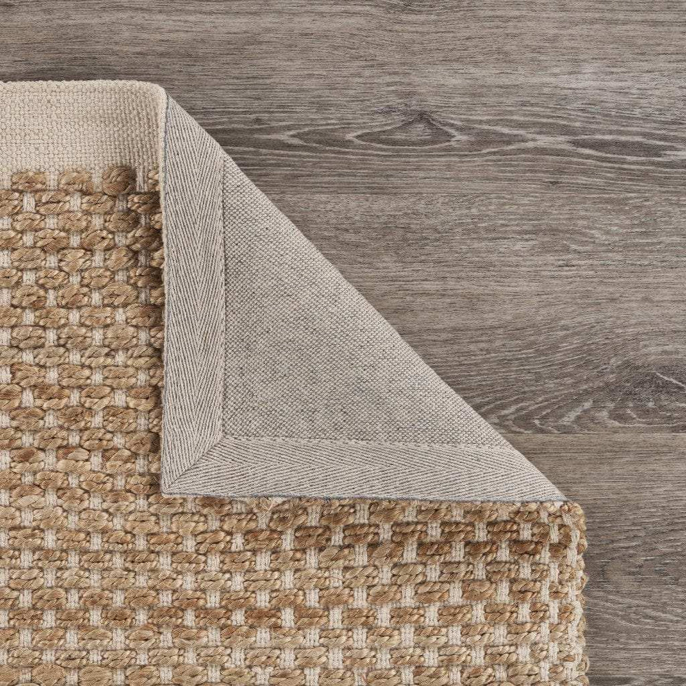 5' X 8' Tan and White Detailed Woven Area Rug - Homeroots - Flyclothing LLC