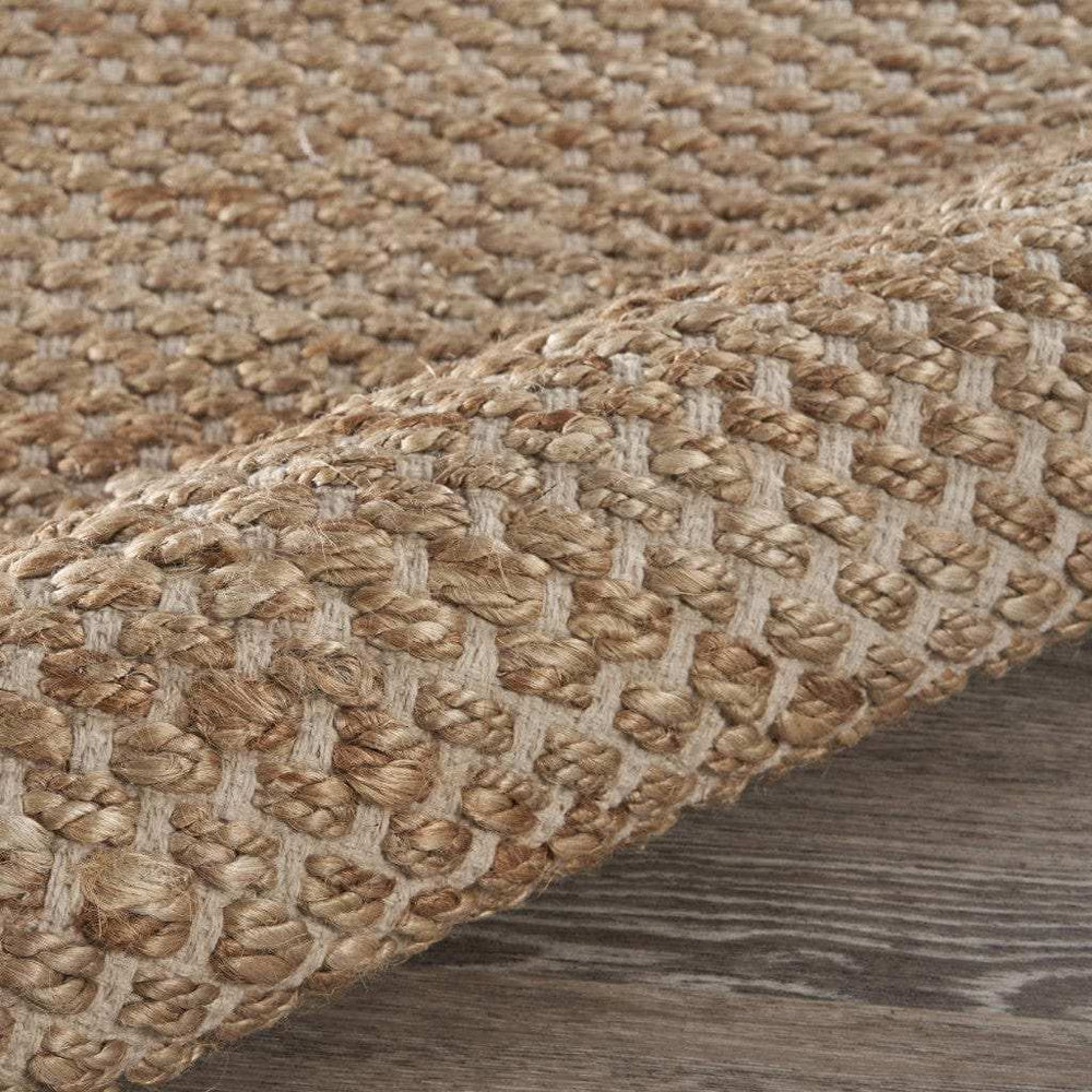 5' X 8' Tan and White Detailed Woven Area Rug - Homeroots - Flyclothing LLC