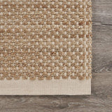 5' X 8' Tan and White Detailed Woven Area Rug - Homeroots - Flyclothing LLC