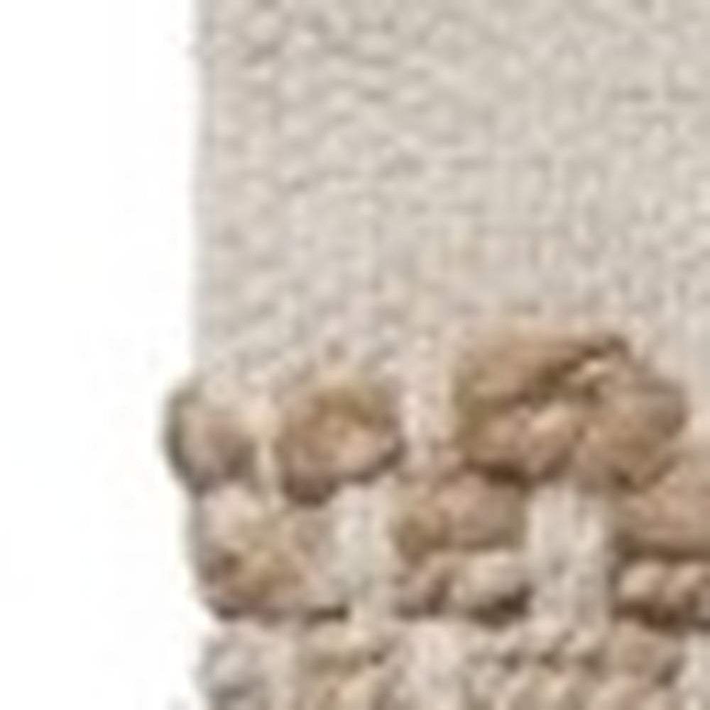5' X 8' Tan and White Detailed Woven Area Rug - Homeroots - Flyclothing LLC