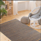 5' X 8' Tan and Blue Detailed Lattice Area Rug - Homeroots - Flyclothing LLC
