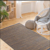 8' X 10' Tan and Blue Detailed Lattice Area Rug - Homeroots - Flyclothing LLC