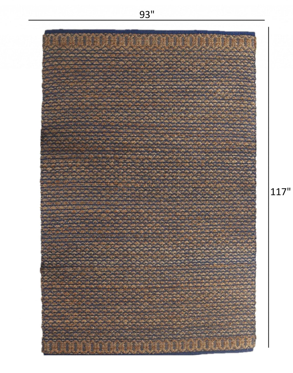 8' X 10' Tan and Blue Detailed Lattice Area Rug - Homeroots - Flyclothing LLC