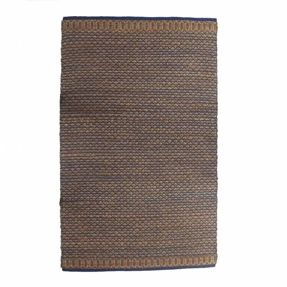 9' X 12' Tan and Blue Detailed Lattice Area Rug - Homeroots