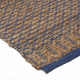 9' X 12' Tan and Blue Detailed Lattice Area Rug - Homeroots - Flyclothing LLC