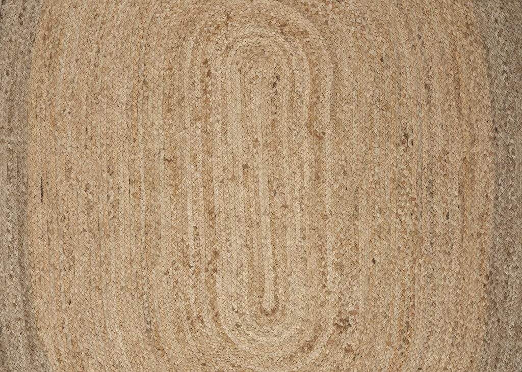 7' Natural Toned Oval Shaped Area Rug - Homeroots - Flyclothing LLC