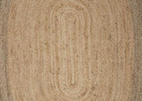 7' Natural Toned Oval Shaped Area Rug - Homeroots - Flyclothing LLC