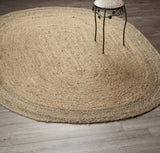 7' Natural Toned Oval Shaped Area Rug - Homeroots - Flyclothing LLC