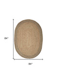 7' Natural Toned Oval Shaped Area Rug - Homeroots - Flyclothing LLC