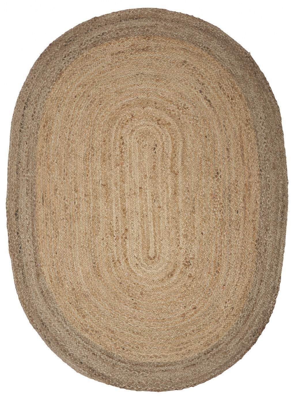 9’ Natural Toned Oval Shaped Area Rug - Homeroots - Flyclothing LLC