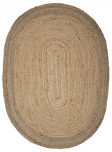 9’ Natural Toned Oval Shaped Area Rug - Homeroots - Flyclothing LLC