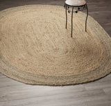 9’ Natural Toned Oval Shaped Area Rug - Homeroots - Flyclothing LLC