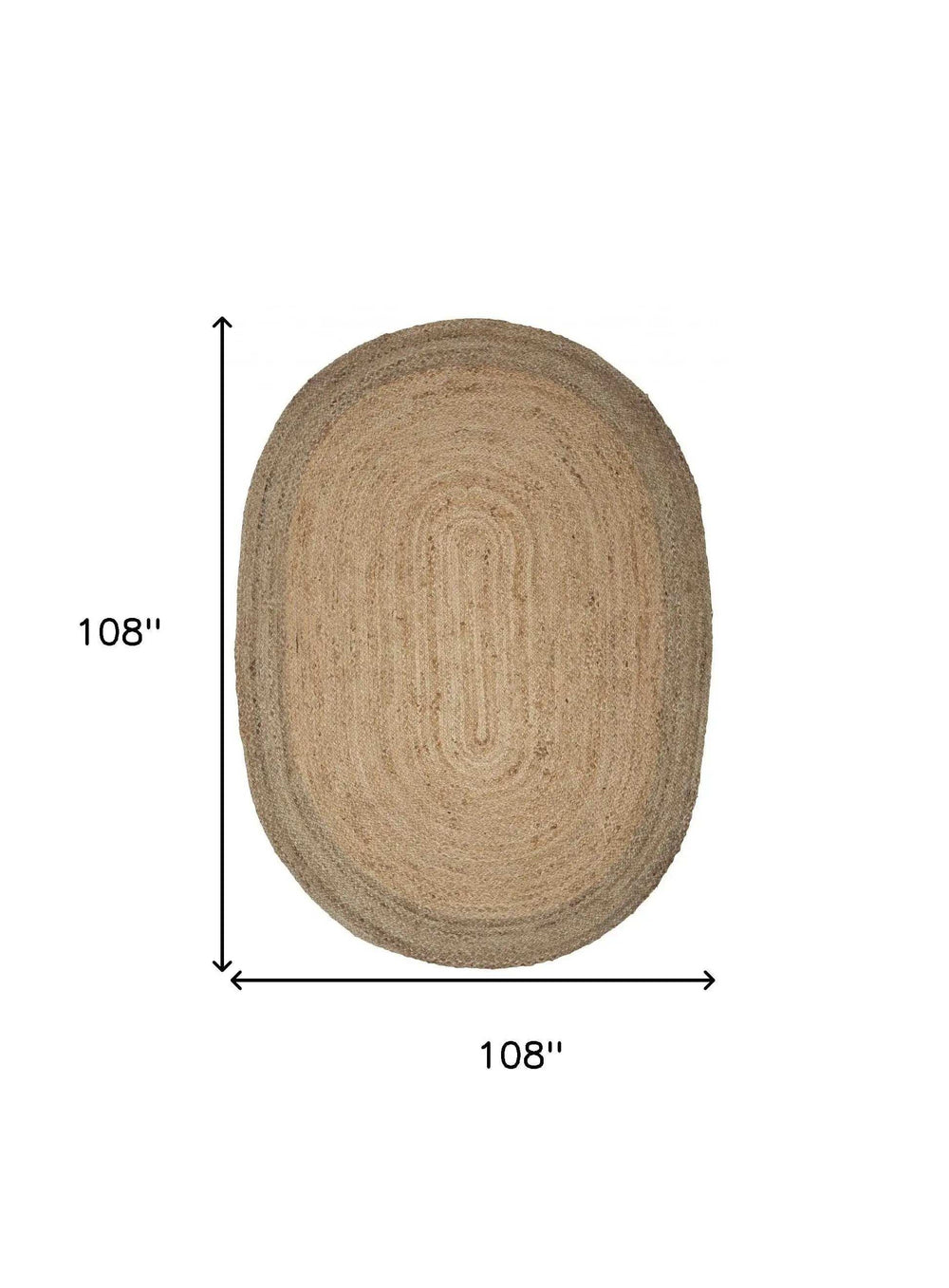 9’ Natural Toned Oval Shaped Area Rug - Homeroots - Flyclothing LLC