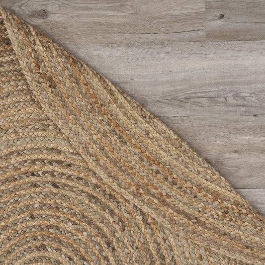 7' Brown Oval Shaped Jute Area Rug - Homeroots - Flyclothing LLC