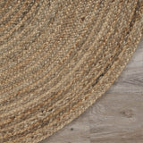 7' Brown Oval Shaped Jute Area Rug - Homeroots