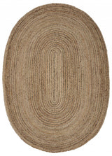 9’ Brown Oval Shaped Jute Area Rug - Homeroots - Flyclothing LLC