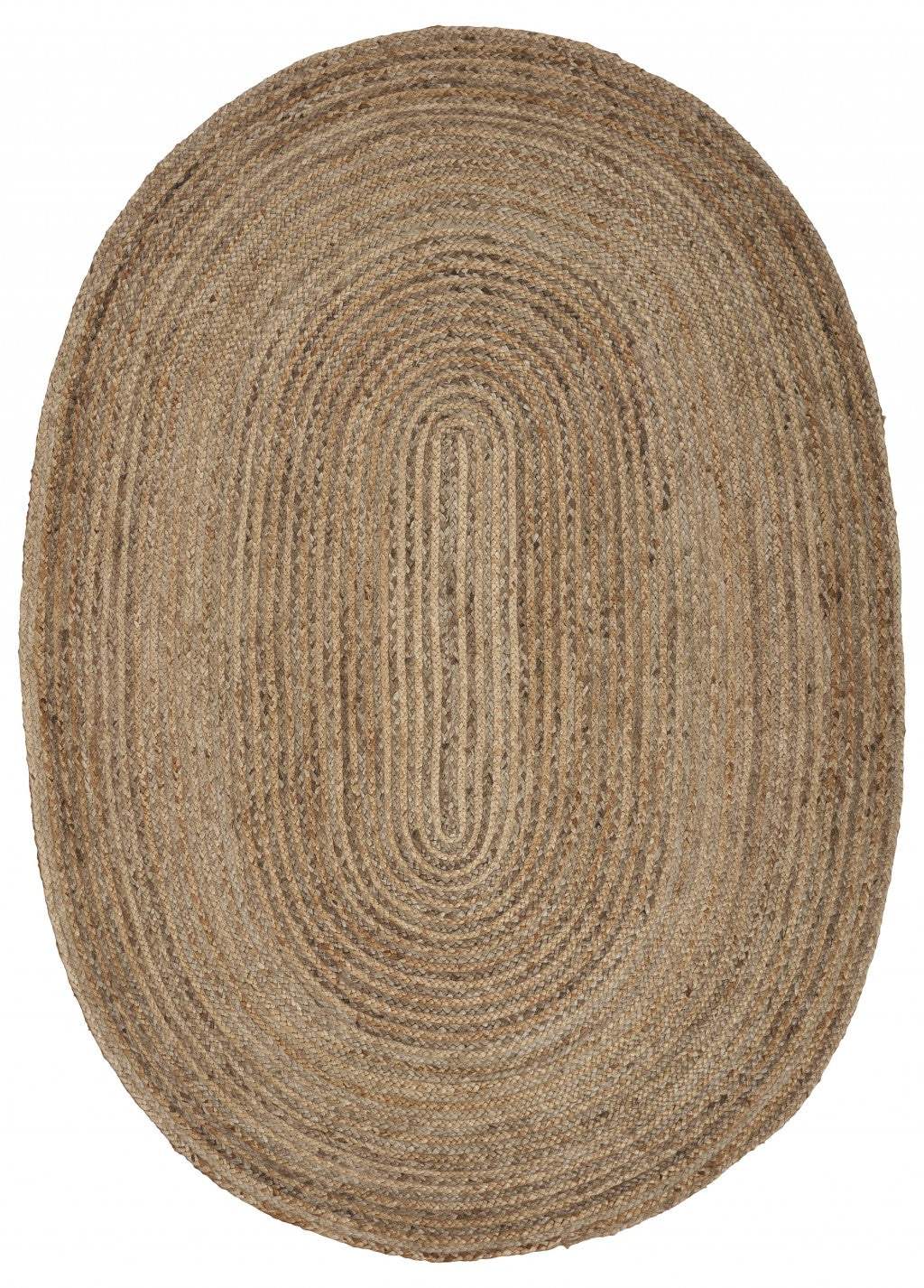 9’ Brown Oval Shaped Jute Area Rug - Homeroots - Flyclothing LLC