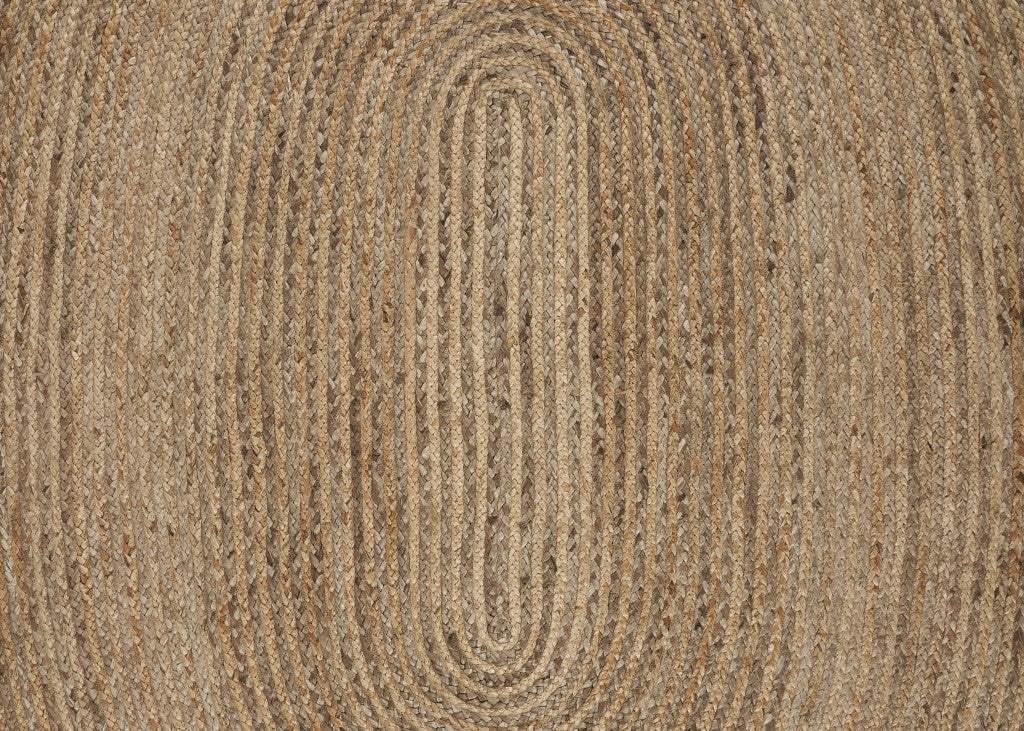 9’ Brown Oval Shaped Jute Area Rug - Homeroots - Flyclothing LLC